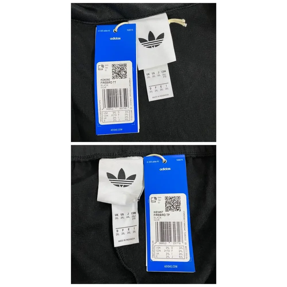 Adidas Originals Firebird Loose Pinstripes Tracksuit Black Scarlet Size 2XL